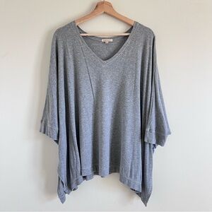 Bordeaux Gray Oversized Dolman Sleeve Top Size M/L Tunic